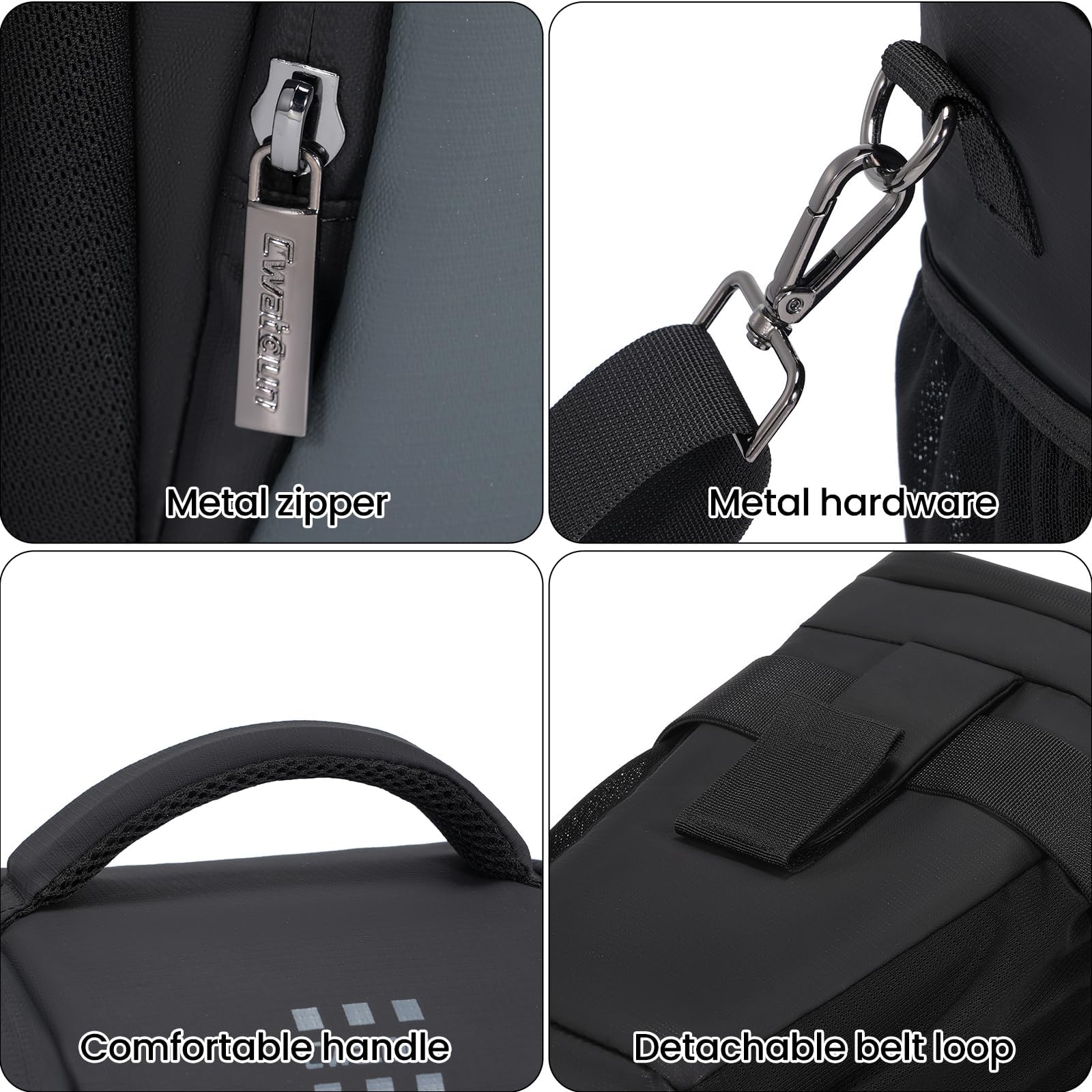 Cwatcun Kameratasche, SLR Schultertasche Tasche, Schultertasche für DSLR-Kameras für Canon/Nikon/Sony, mit schnell zugänglichem, gepolstertem Fach, leichte, Schwarze Digitalkameratasche (S)