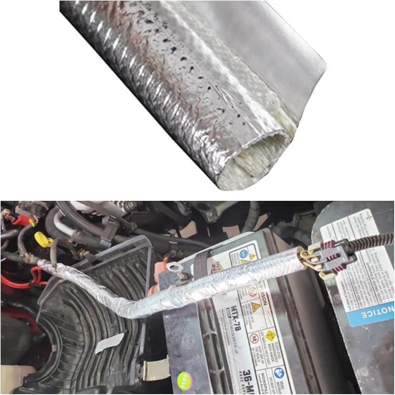 Manta Autoadesiva Térmica de Alumínio e Fibra de Vidro BSTFLEX 6 mm para Cabos, Mangueiras e Escapamento – 1 m