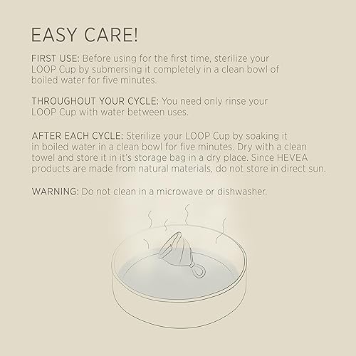 Miniatura 6 de Hevea Loop - Paquete combinado de copas menstruales, tamaño 1 y 2 (rubor dorado y arena dorada), hecho de 100% caucho natural, copa de período más