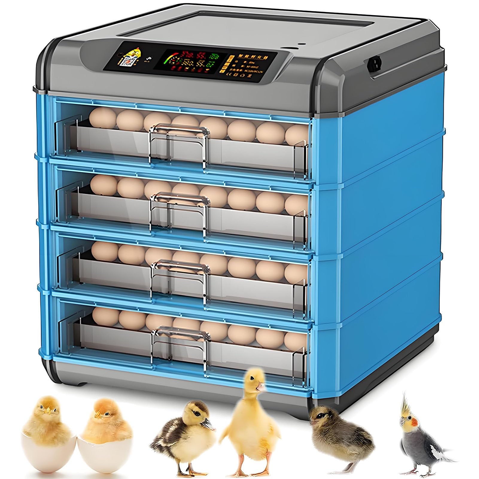 SHENGSHIYU Egg Incubator with Automatic Turning and Humidity Control,Digital Display for Hatching Chicken,Duck,and Quail Eggs,Timed Egg Turning,Automatic Water Refill,Dual Power Supply 4Layers
