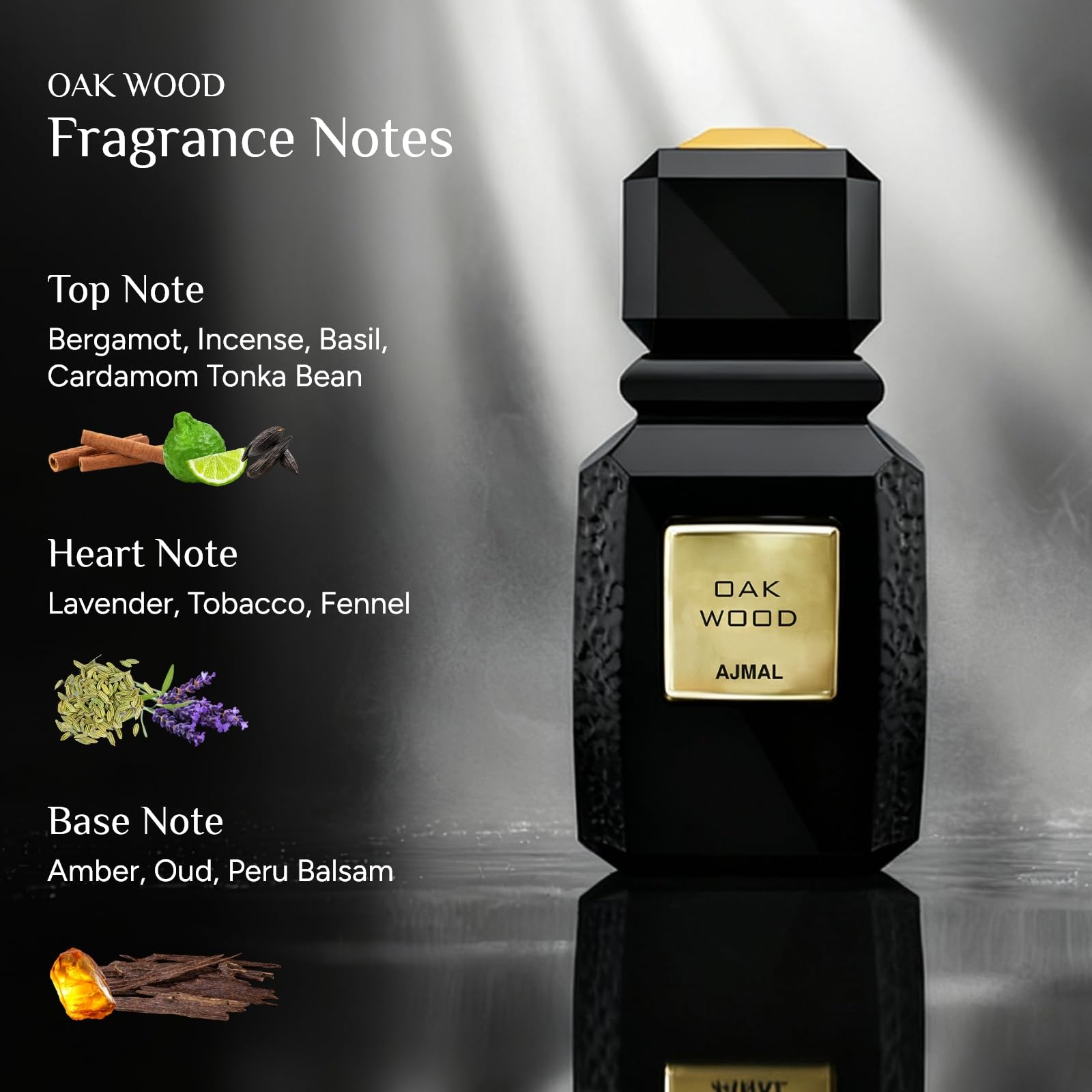 Ajmal Oakwood Eau de Parfum 100 ml | Profumo per uomini e donne | Fragranza legnosa ambrata di lunga durata prodotta a Dubai | Caldo sandalo e note speziate | Profumo di lusso quotidiano