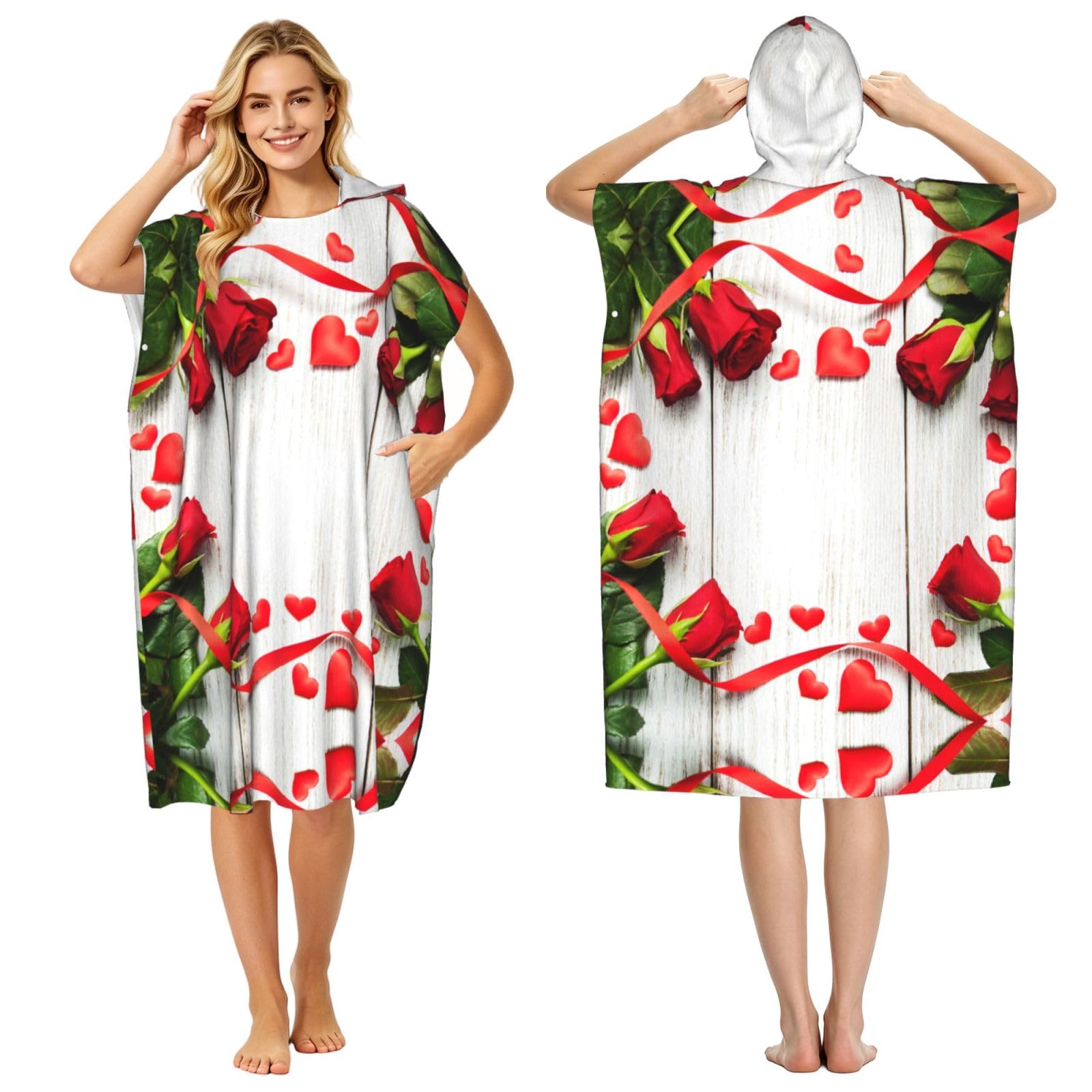 Peignoir à capuche Romance pour piscine et plage en tissu léger séchage rapide pour adulte
