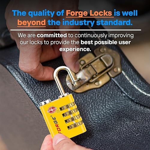 Miniatura 8 de Forge Doble Apertura Cerradura de Acceso con Llave o Combinación, Cerraduras Aprobadas por TSA para Equipaje, Estuche Pelican, Viaje, Gimnasio,