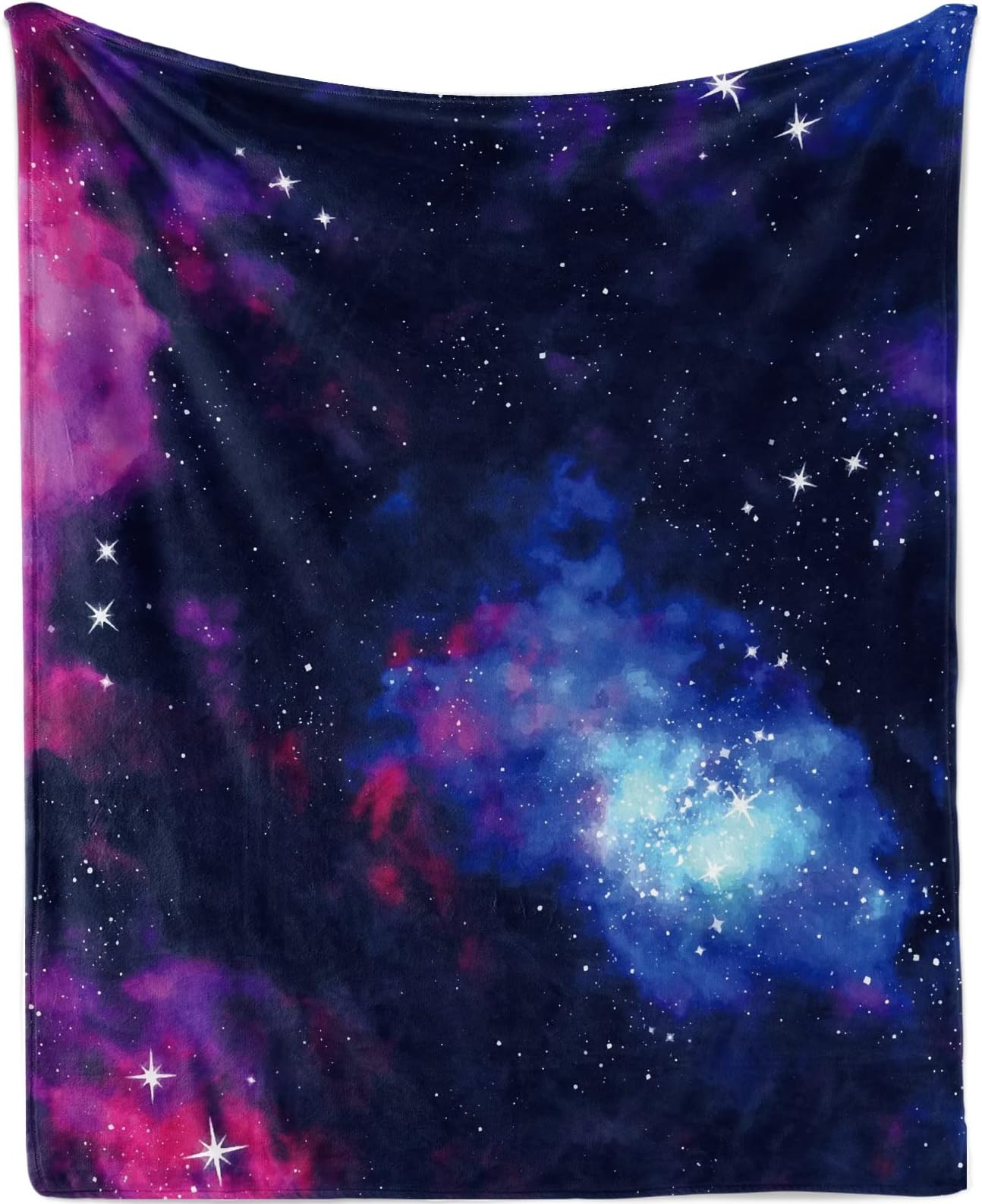 Galaxy Throw Blanket, Star Starry Sky Night Outer Space Blanket for Adults Kids Boys Gifts, Universe Themed Blue Purple Navy Throws for Bed Sofa Soft Lightweight Fleece Blankets Present- 130 × 100 CM