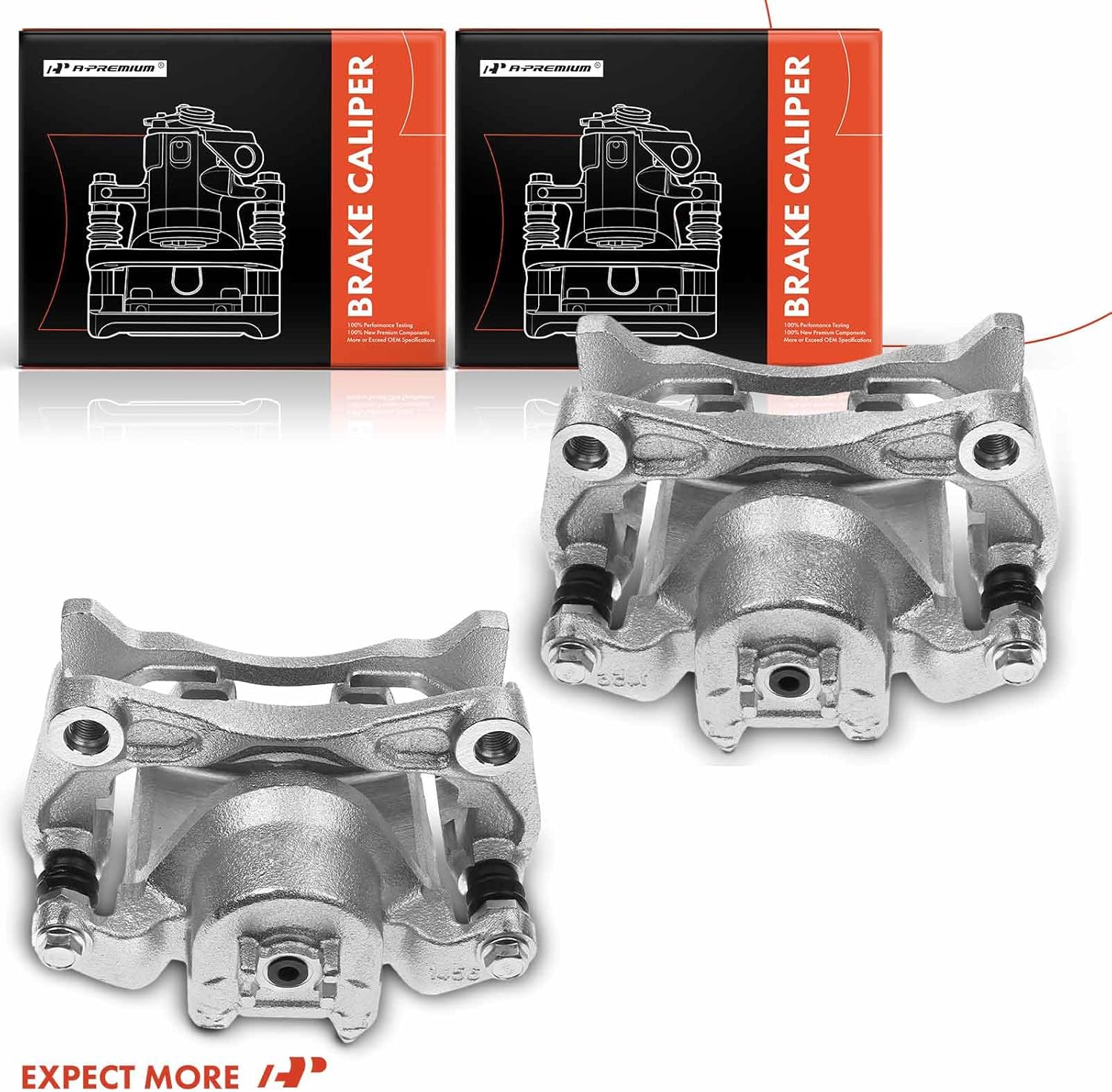 A-Premium Disc Brake Caliper Assembly with Bracket Compatible with Nissan Models - Altima 2013-2021, Leaf 2014-2017 - Front Driver and Passenger Side, 2-PC Set