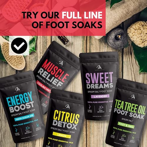 Miniatura 8 de Mantello Sales de remojo de pies para aliviar los músculos, remojador de pies para usar con una bañera de remojo de pies, sales de Epsom para