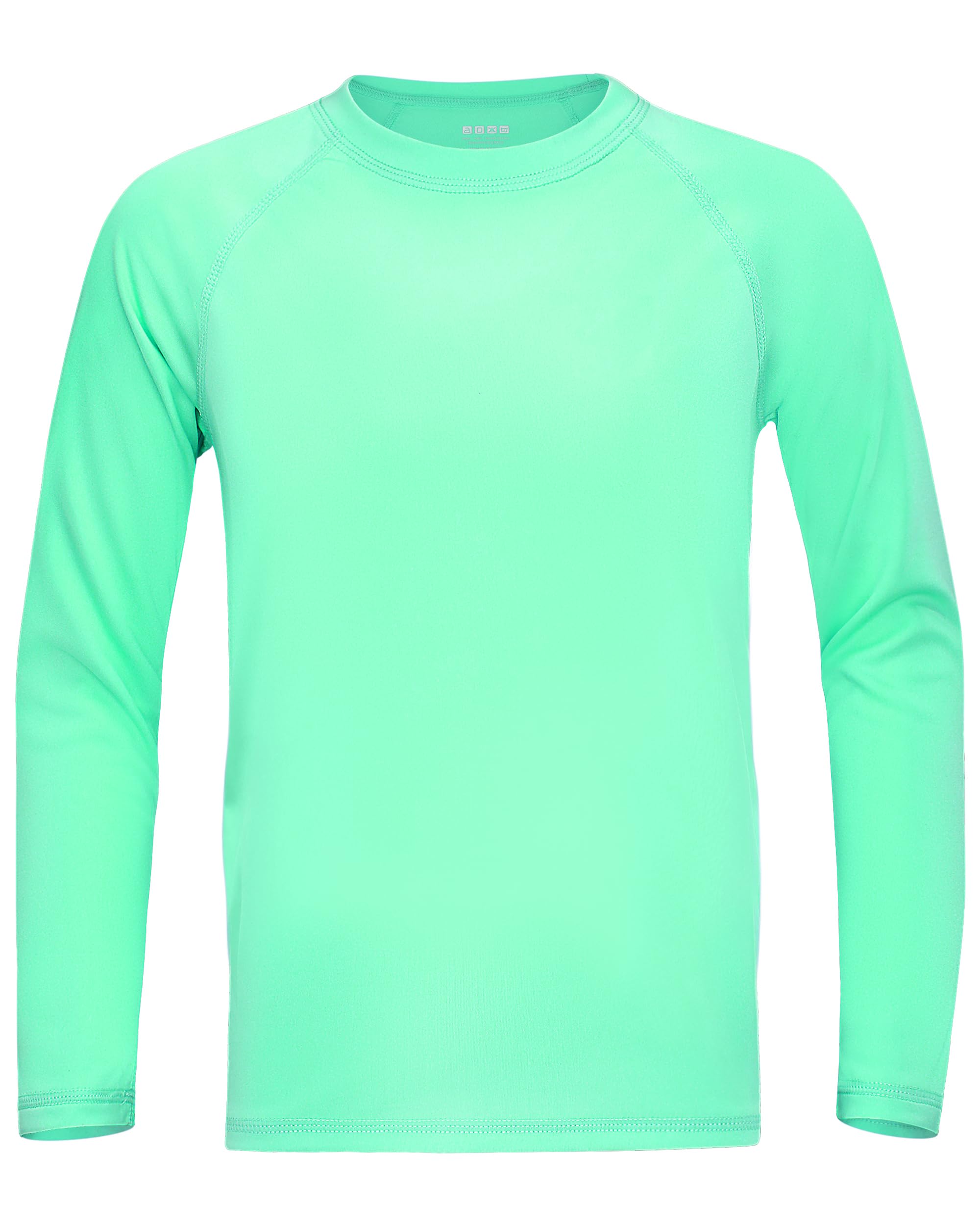 RIKUAOU Boys UPF 50+ Rash Guard Swim Shirt, Kids Youth Long Sleeve Sun Protection UV Rashguard Shirts for Water Surfing Beach