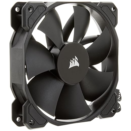 Corsair SP120 Elite, 120mm PWM Hydraulic Bearing Case Fan with CORSAIR AirGuide Technology - Low-Noise, 24.7 dBA, Fan Speeds from 300 RPM - 1,300 RPM, 45.4 CFM, Single Pack - Black