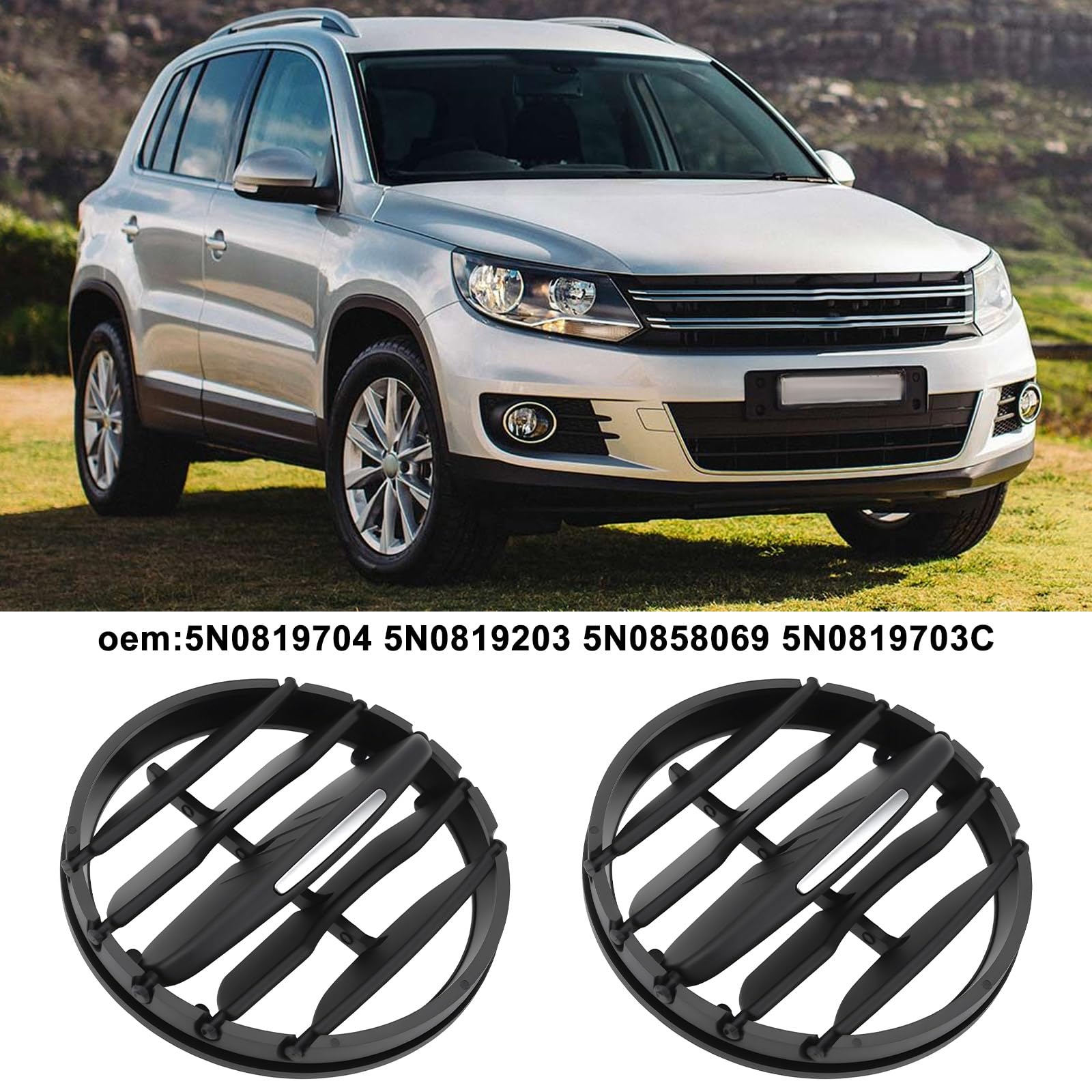 2 Stück Lüftungspaddel für Autoklimaanlagen 5N0819704 5N0819203 Kompatibel mit Volkswagen Tiguan 2010–2017 (Linke Und Rechte Seite)