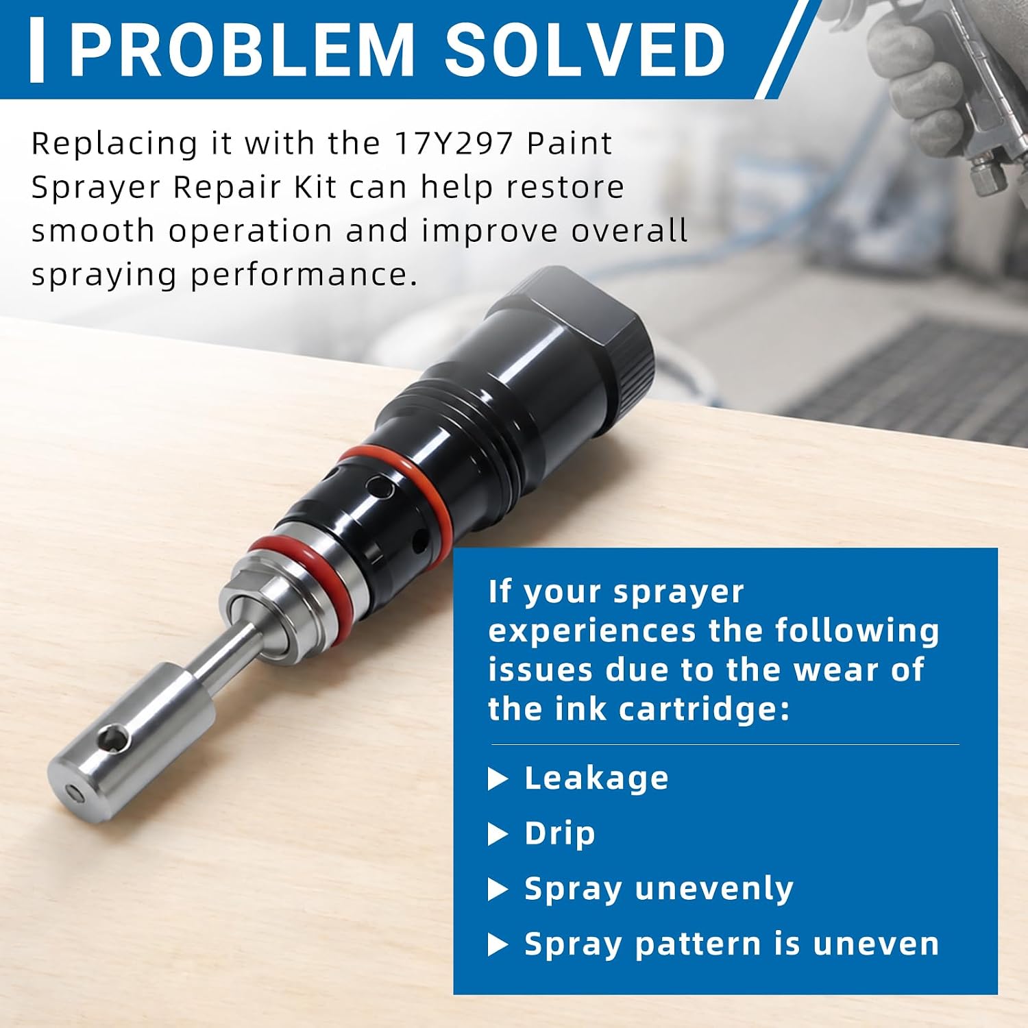 17Y297 Airless Paint Sprayer Repair Kit Replacement Compatible with Proconnect Cartridge Sprayer Needle 17Y297 Airless Spray Repair Kit