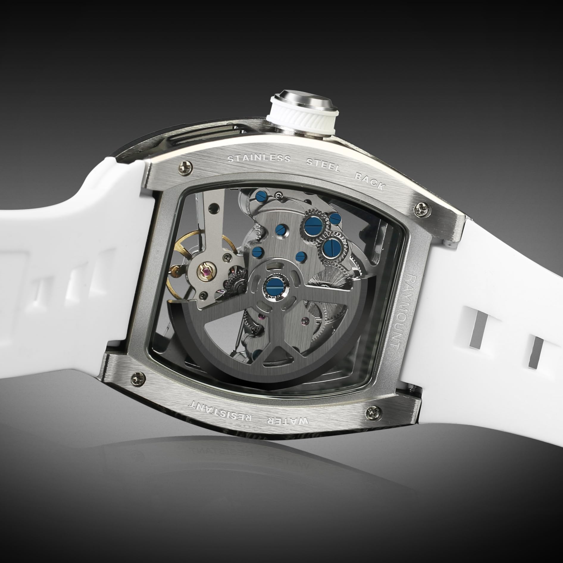 FORSINING Herren-Automatikuhr Tonneau Luxus-Skelettuhren für Herren Mechanische 50 m wasserdichte Analoguhren