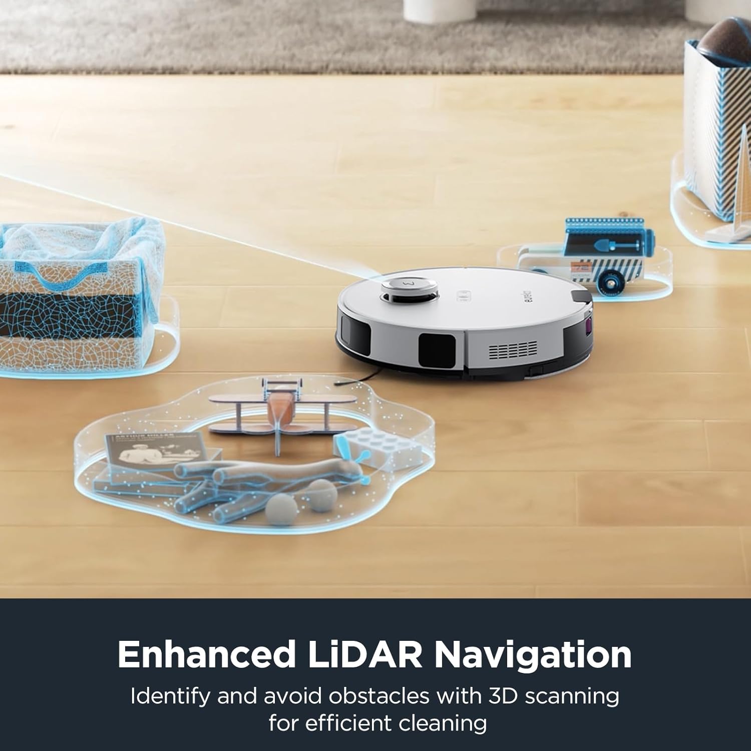 Eureka E10s Robot Vacuum with Bagless Self Emptying Station and Authentic Replacement Parts Accessories Bundle - Robotic Vacuum and Mop Combo, 45-Day Capacity, 4000Pa Suction, Auto Lifting Mop, White
