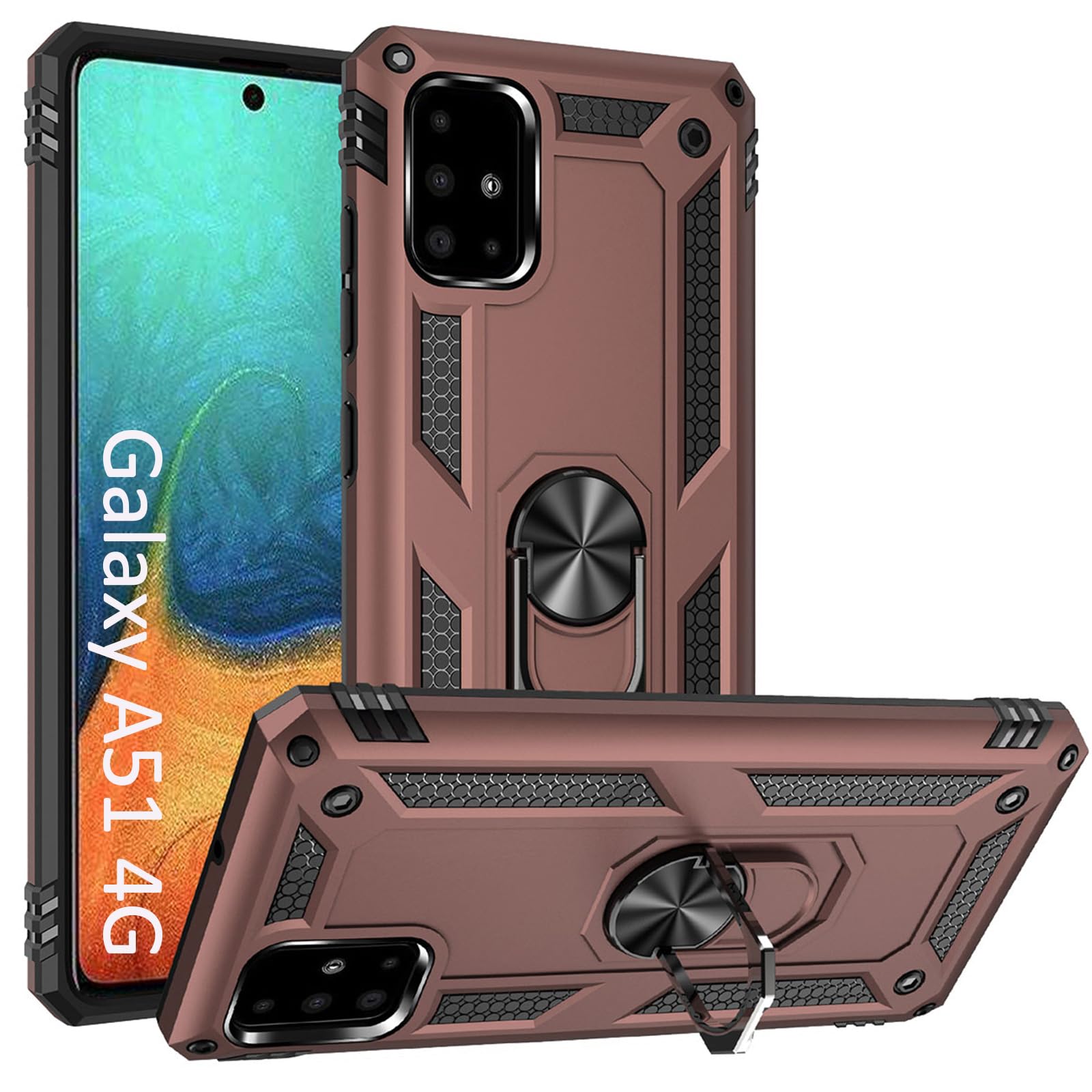 A51 4G Case, Phone Case for Samsung Galaxy A51 4G Case,with Kickstand Ring,Adjustable Stand,Military Grade,Heavy Duty Protection,Shockproof,