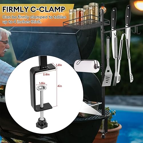 Miniatura 6 de Organizador de accesorios de parrilla 3 en 1, organizador de barbacoa para accesorios de parrilla Blackstone, accesorios de cocina al aire libre