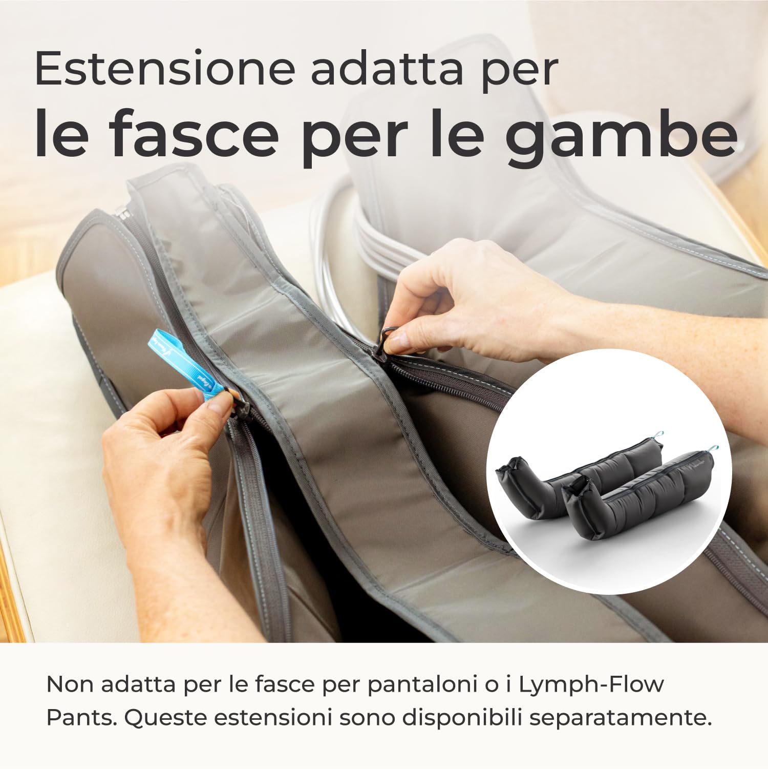 Venen Engel Estensioni per gambali da 10 cm (un paio) per dispositivo di massaggio Venen Engel, due prolunghe per circonferenze coscia più grandi