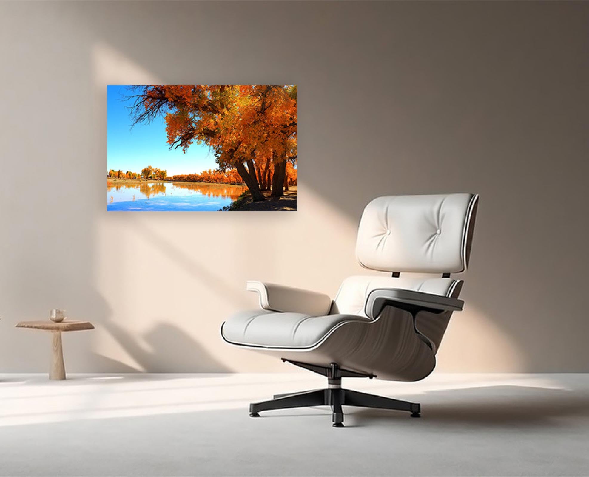 Quadri di decorazione da parete della foresta - Stampe su tela di paesaggi autunnali- Natura autunnale-Immagini decorative per soggiorno 60x90cm (23,7x35,5) Solo tela