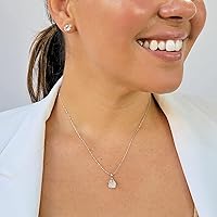 Vista 35 de Natural raw smoky quartz pendant chain necklace with white gold over 925 solid sterling silver, birthstone dainty solitaire gift for her, uniquelan