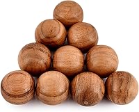 BHAVATU Acacia Wood Decorative Balls Set of 10 - 2" Rustic Handmade Wooden Orbs for Centerpieces, Trays, Bowls & Baskets