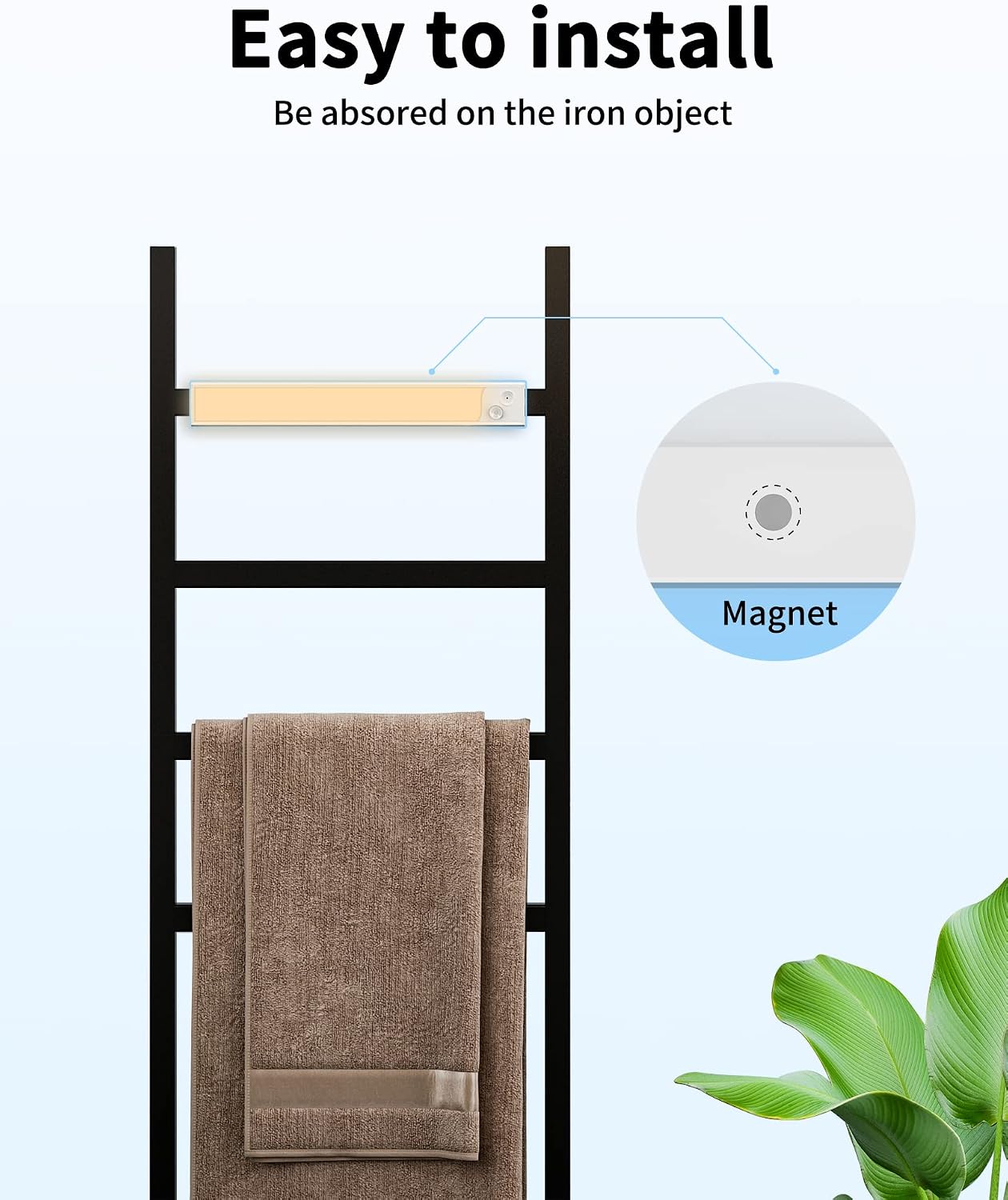 MOAMI Touch Control Closet Light, Adjustable Color Temperature/Brightness USB Rechargeable Motion Sensor Led Under Cabinet Lighting, 900mAh Battery Operated Kitchen Lighting, 20cm/7.8inch, Pack of 3