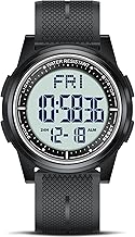 Beeasy Digital Watch Waterproof with Stopwatch Alarm Countdown Dual Time, Ultra-Thin Super Wide-Angle Display Digital Wrist Watches for Men Women