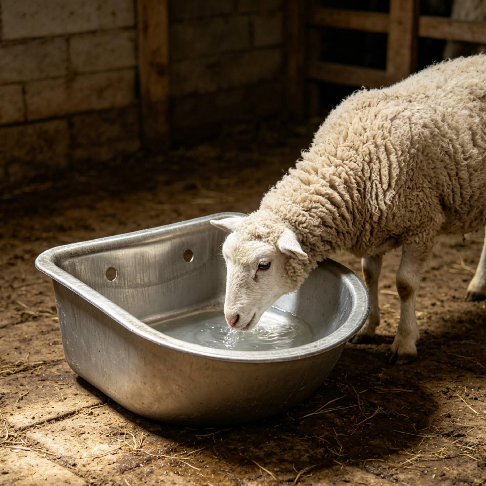 Vasca Abbeveratoio in Acciaio Inox, Anticorrosione e Bordi Lisci, per Fattoria, Allevamento, Lavabo Quadrato