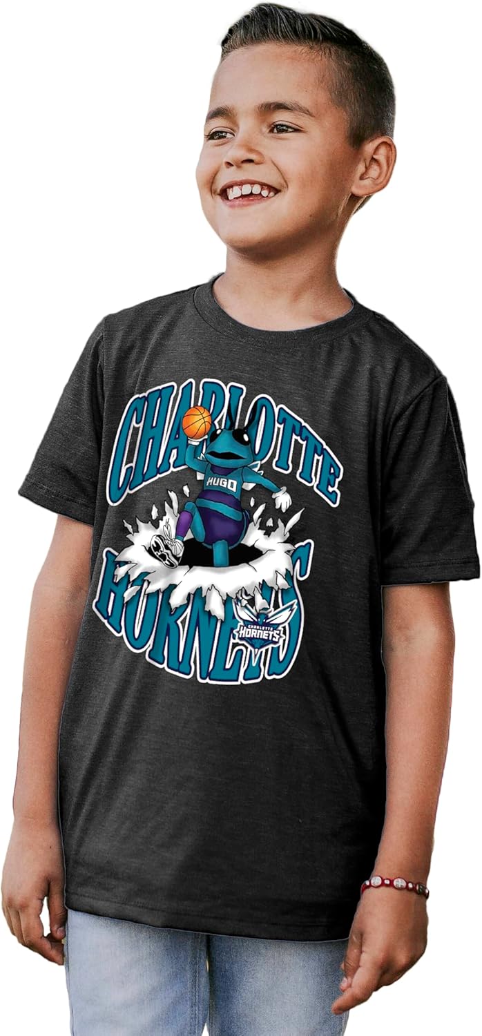 Blue 84 NBA Unisex Kids NBA Officially Licensed Youth Tri-Blend T-Shirt Slam Mascot Black - Image 2