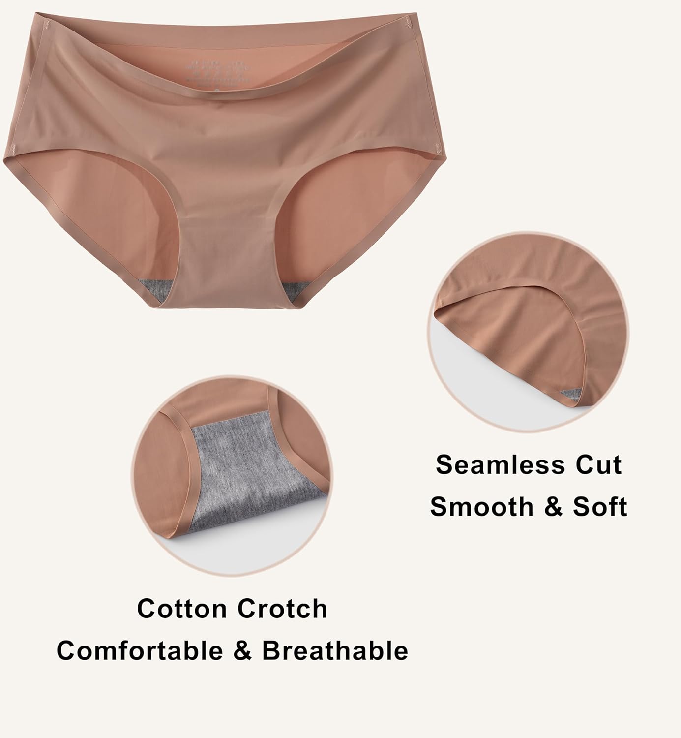 Seamless Underwear Women No Show Hipster Panties Mid Rise Full Coverage Soft Panties - Image 5