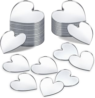 100 espejos pequeños para manualidades, tamaño pequeño, espejo de corazón, azulejos acrílicos en forma de corazón, para bricolaje, hogar, mesa, cocina, habitación, decoración del hogar, viajes (0.78
