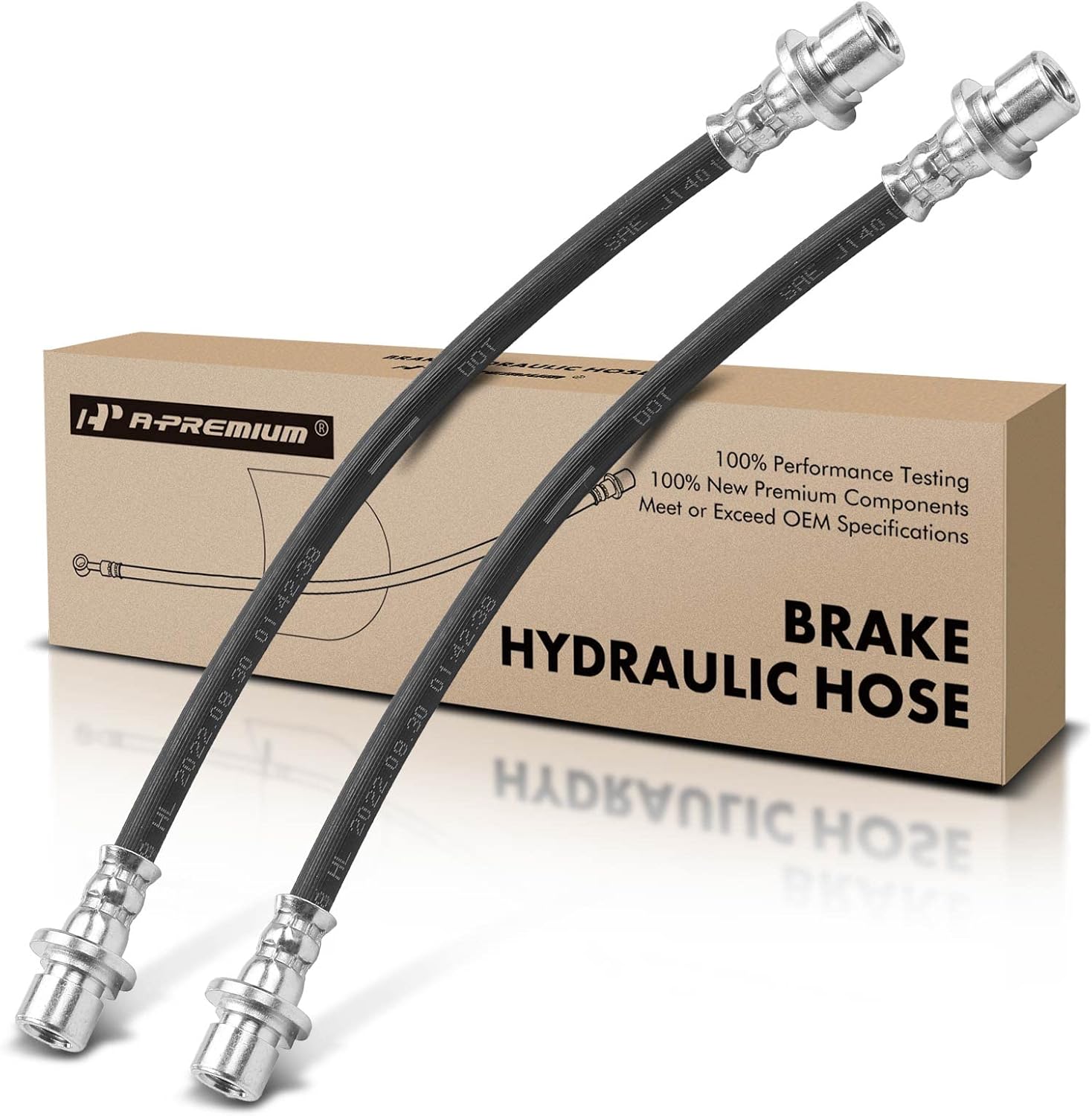 A-Premium Rear Driver and Passenger Brake Hydraulic Hoses Compatible with Select Honda Models - CR-V 1997 1998 1999 2000 2001 - Replace# 01466S07000(Pack of 2)