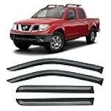 Cxdar Window Visors Rain Guards for 2005-2021 Nissan Frontier Crew Cab, Window Vent Wind Deflectors Shades for 2009-2013 Suzuki Equator Crew
