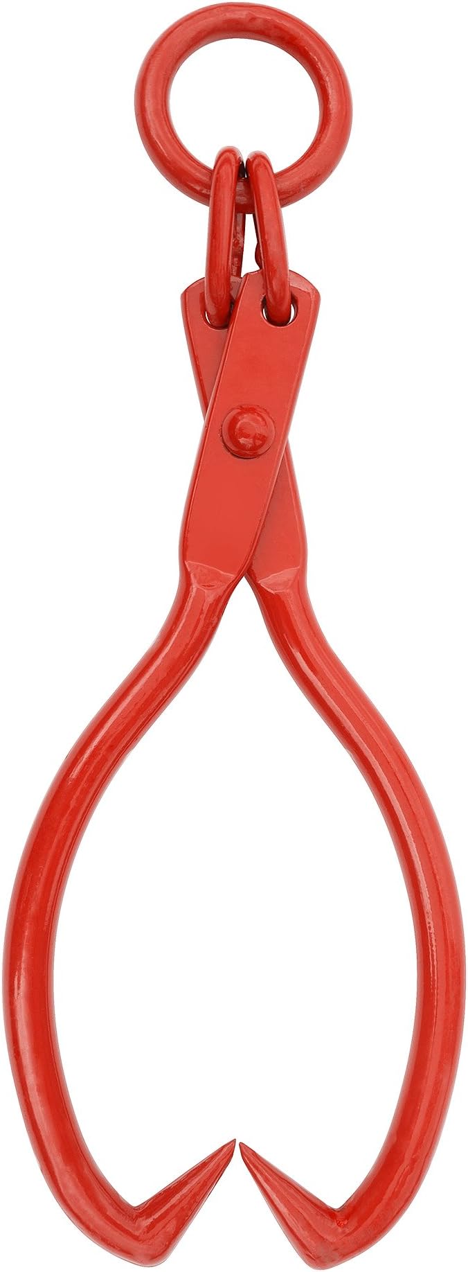 Skidding Tongs 32-inch Log Grabber with Ring for Connecting with Chain Logging Tools for Forestry, Timber, and Firewood by Earth Worth (Red)