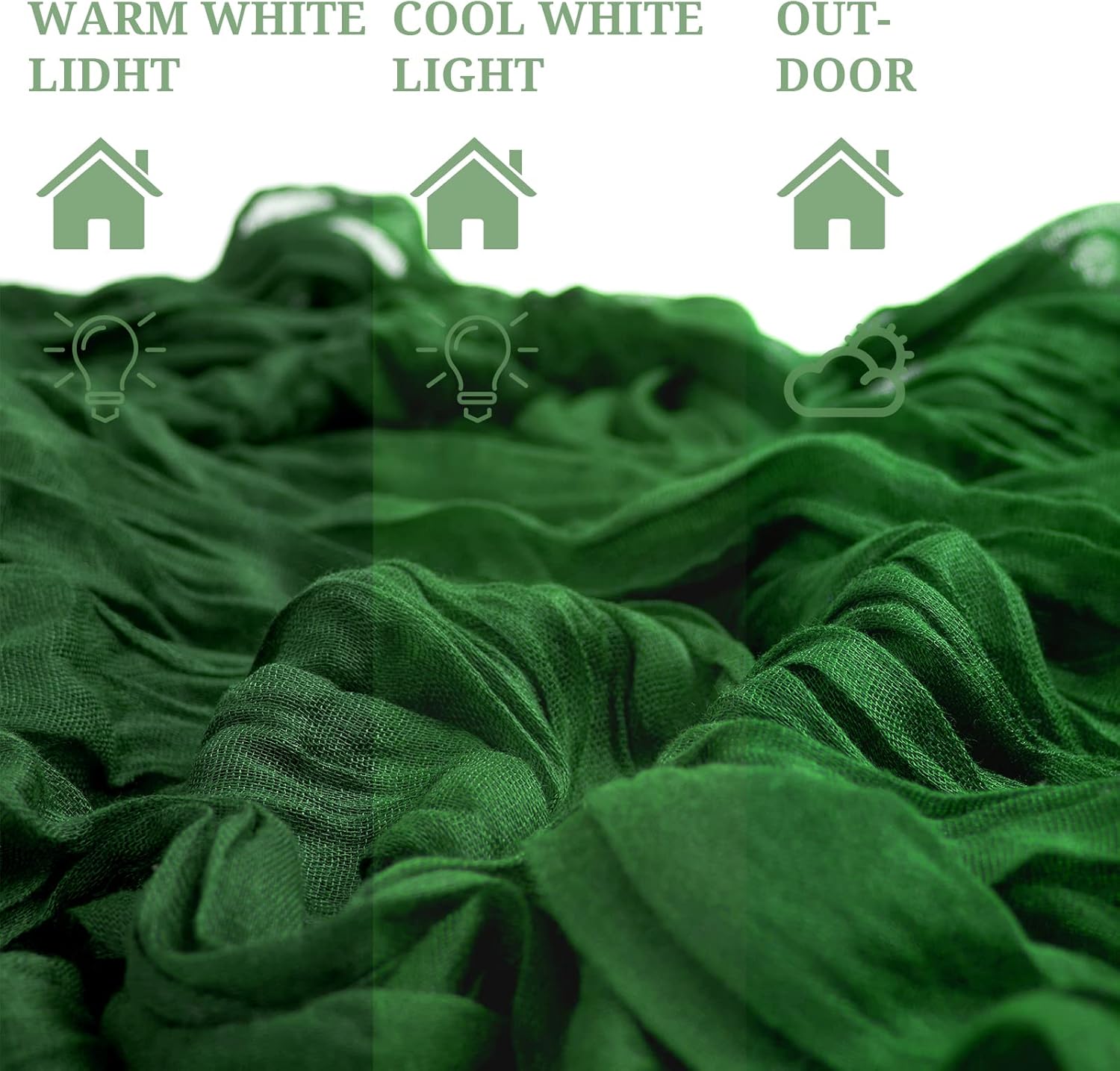 6 Pack Dark Green Cheesecloth Table Runner,10FT Gauze Boho Long Cheesecloth Table Runner 35x120inch Rustic Table Runners for Wedding Party Bridal Shower Banquet Table Decorations