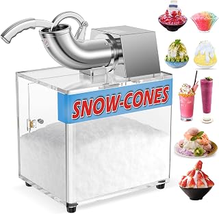 Snow Cone Machine Commercial Ice Shaver Machine Electric Ice Crusher 110V with Safety On Off Switch for Home and Commercial Use
