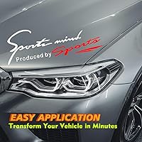 Vista 2 de Voroly Adhesivo de Cubierta Frontal de Coche Estilo Deportivo, Adhesivo Reflectante para Ceja de Luz, Adhesivos Automáticos DIY de Vinilo para Blanco