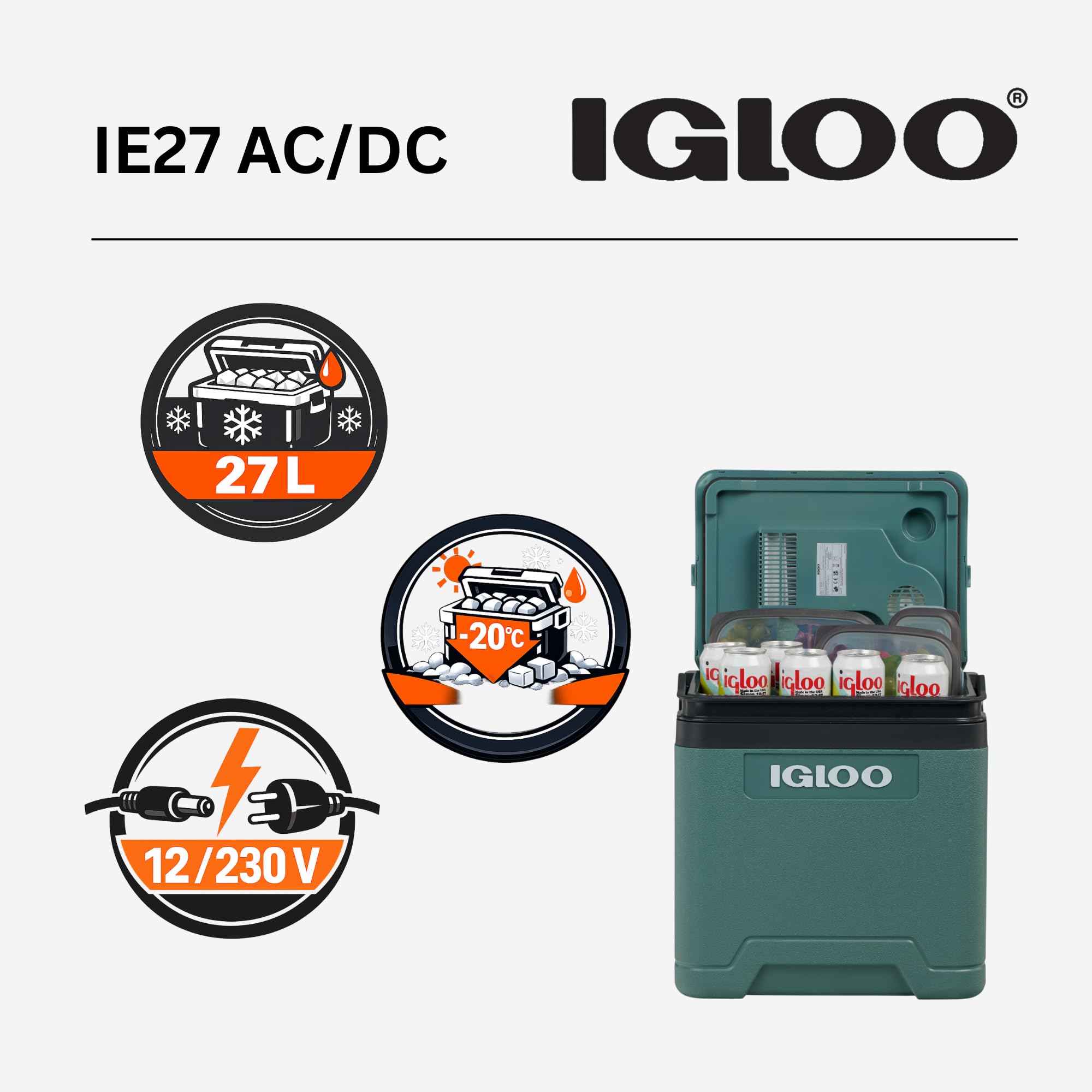 Igloo IE27 AC/DC Kühlbox 26 Liter ab 64,99 € | Preisvergleich bei Igloo IE27 AC/DC Kühlbox 26 Liter ab 64,99 € | Preisvergleich bei