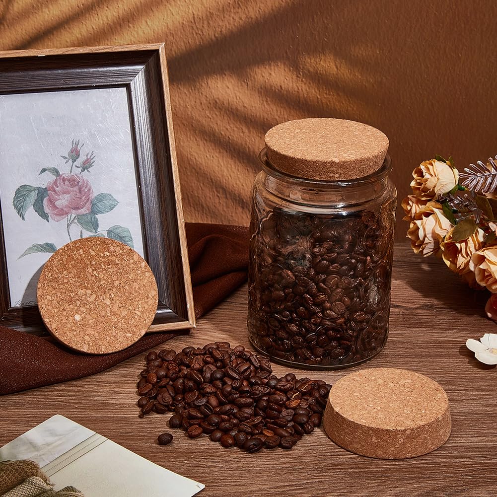 OLYCRAFT 4pz Grandi Tappi di Sughero 77-90mmTappi di Sughero per Bottiglie Tappo di Sugheri Conici Tappo di Sugheri Coperchi in Legno per Cucina Bomboniere per Conserve