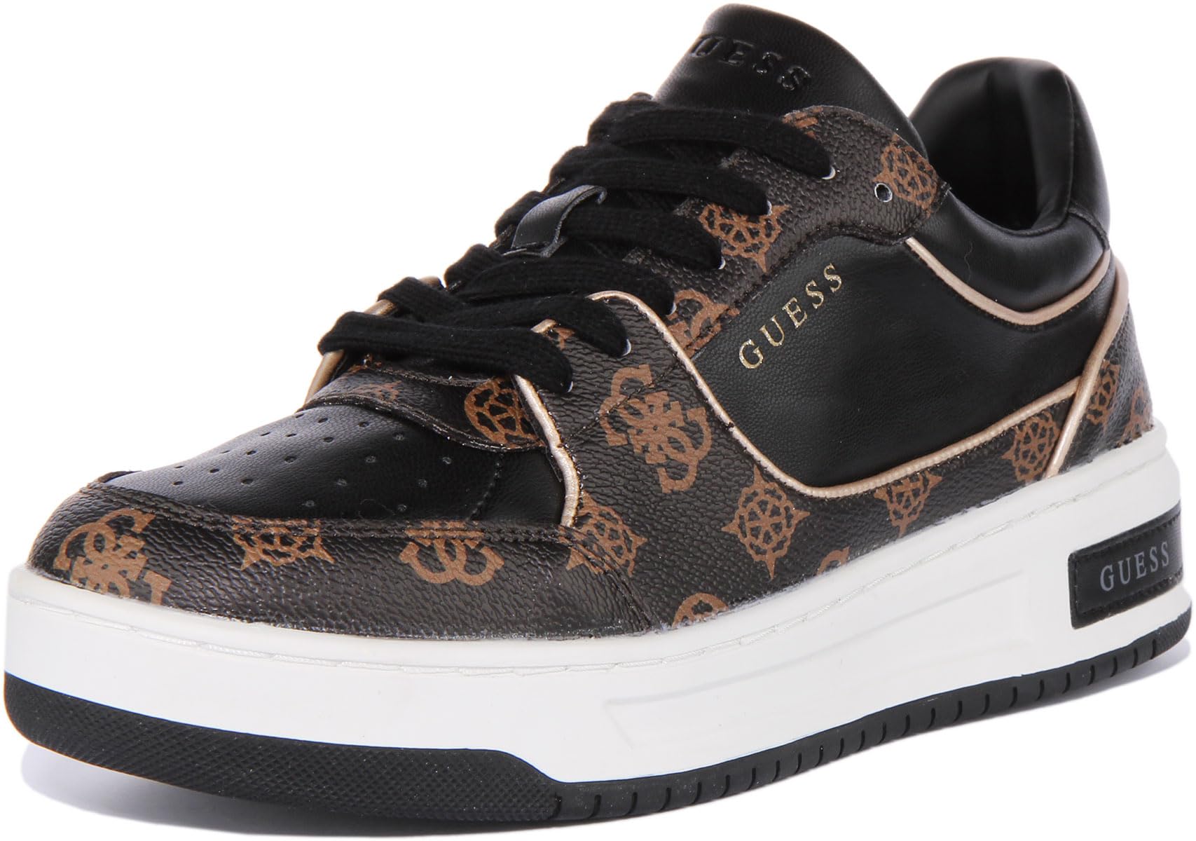 GUESS Tokyo - Zapatillas deportivas para mujer, color marrón y ocre