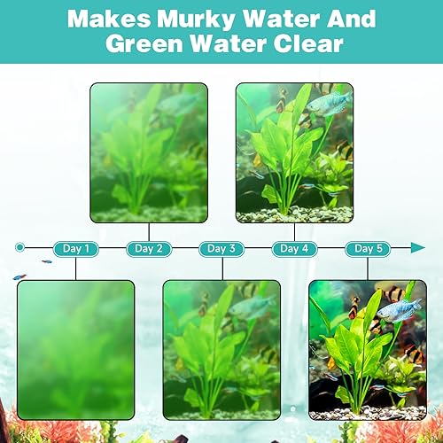 Miniatura 4 de hygger Filtro de acuario U-V para tanque de 20-60 galones, filtro interno sumergible para tanque de peces para agua verde y limpieza de algas, bomba