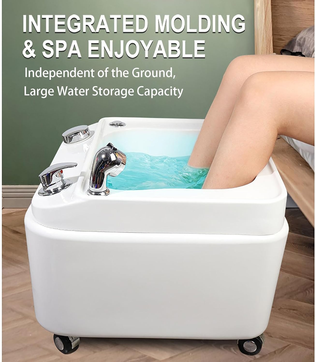 Acrylic Massage Footbath Colorful Lamp Footbath Heated Foot Spa Hot and Cold Adjustment Pedicure Bowl Nail Salon Massage Equipment Colorful Light Surfing Pedicure Bathtub