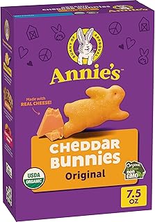 Annie's Organic Cheddar Bunnies Baked Snack Crackers, Original, 7.5 oz