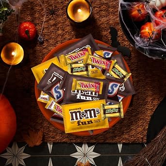 M&M'S, SNICKERS, TWIX & MILKY WAY Milk Chocolate Halloween Candy Variety Pack, 200 Ct Bulk Assorted Chocolate Candy Variety Pack