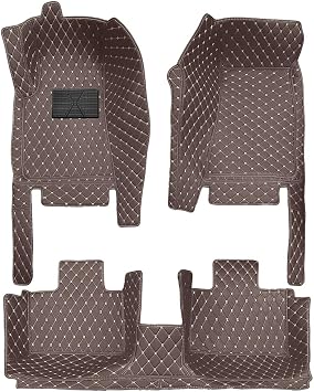 car Floor Mats fit for for Tahoe 2015-2019 Full Coverage All Weather Protection Non-Slip Leather Floor Liners Coffee