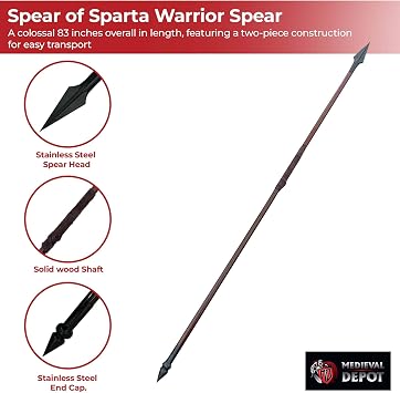 MedievalDepot Colossal 83 Spartan Warrior Spear Head - Replica | Display & Practice