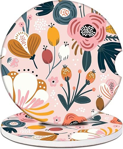 Miniatura 28 de Portavasos para automóvil, posavasos de cerámica absorbente para atardecer de montaña, portavasos para bebidas, accesorios de automóvil para mujeres