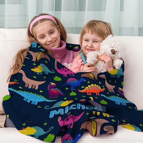 Miniatura 41 de Artsadd Personalized Baby Blanket for Boys Girls with Name, Custom Baby Name Blanket with Unicorn Pattern Customized Name Receiving Swaddle Throw