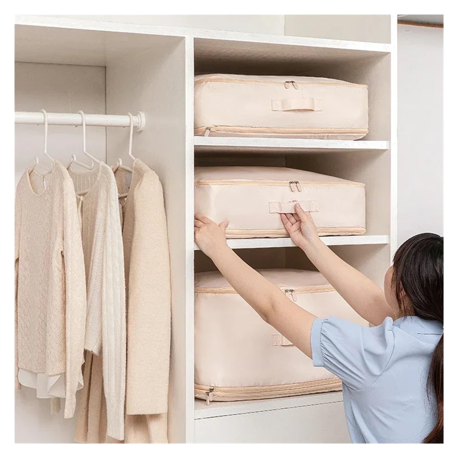 Borsa grande pieghevole for armadio, piumone, trapunta, coperta, capacità di compressione, organizer for cuscini, stoccaggio a