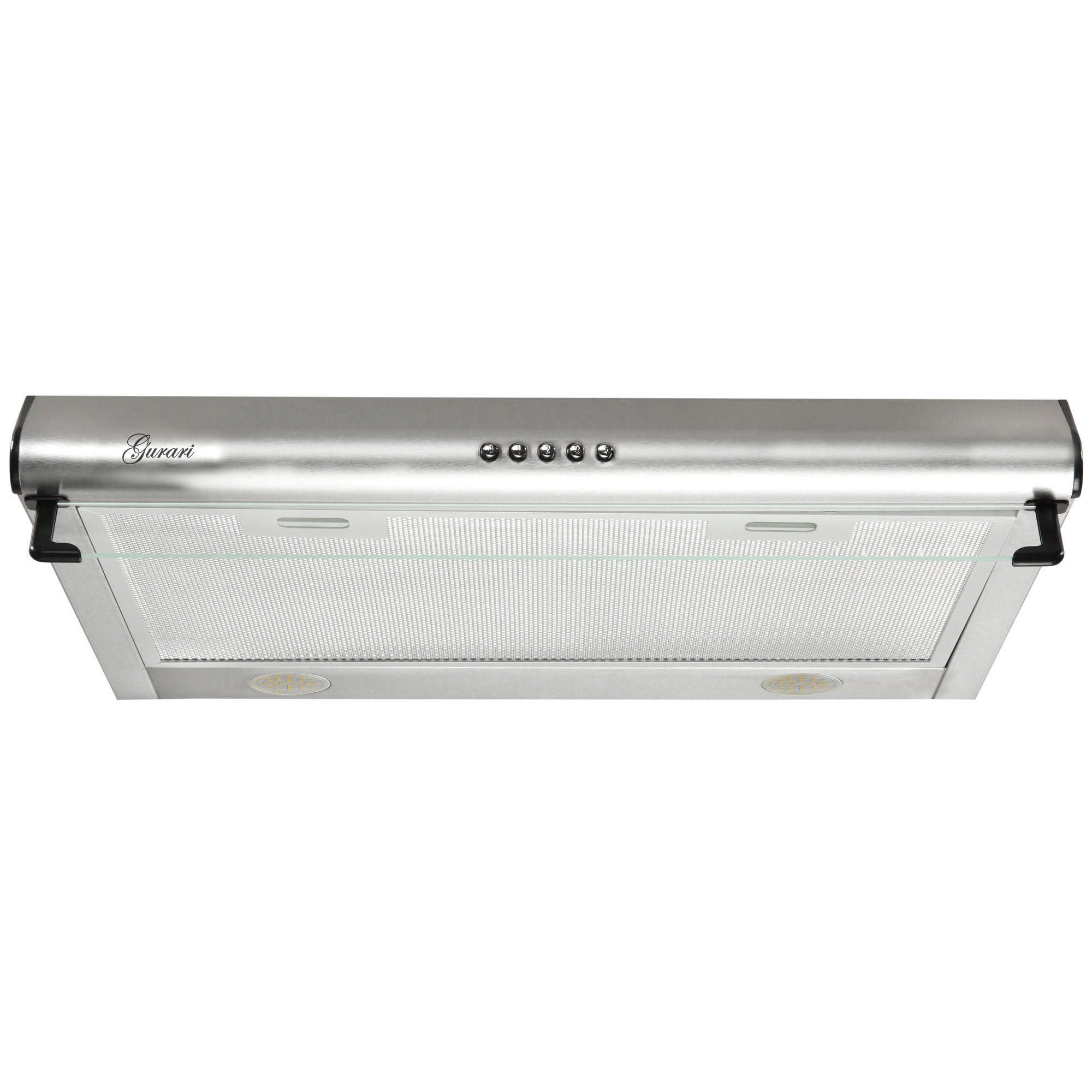 GURARI GCH F 590 60 IS, cappa da incasso 60 cm, in acciaio inox, 250 m³/h, con vetro, LED