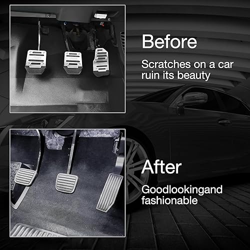 Miniatura 4 de Flygun Pack-3 Juego de almohadillas antideslizantes para pedal de automóvil, fundas para pedal de acelerador, protectores de pedal de freno de