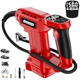 Cordless Tire Inflator Air Compressor for Milwaukee 18V Battery&comma; 150PSI Portable LED Light Handheld Air Pump with Digital Pressure Gauge for Cars&comma; Motorcycles&comma; Bikes&comma; Sport Balls&lpar;Only Tools&rpar;