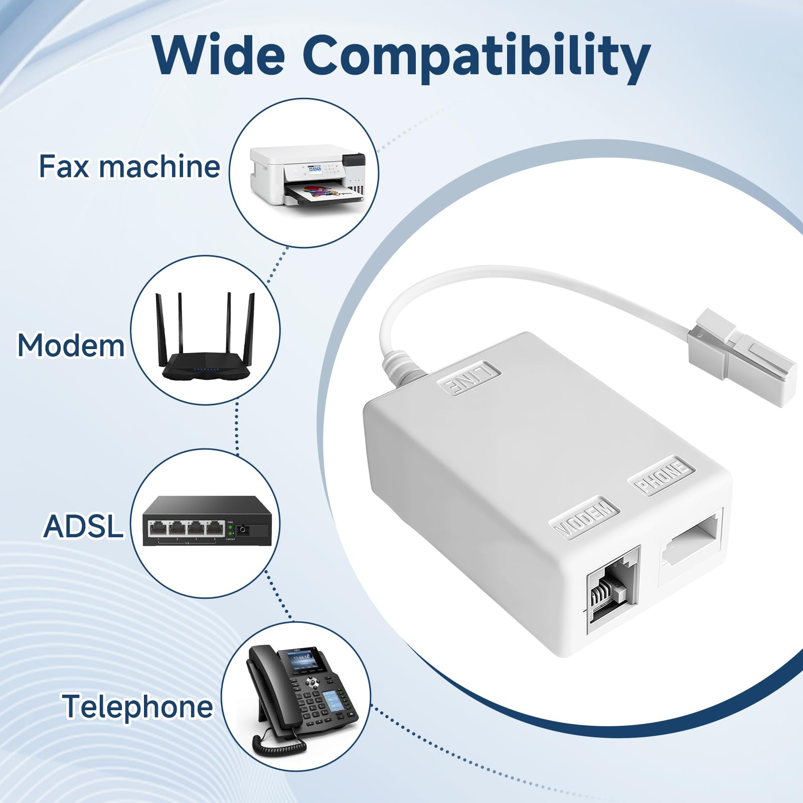 Spina BT a RJ11 a Banda Larga Internet Microfiltro Splitter, Ancable BT